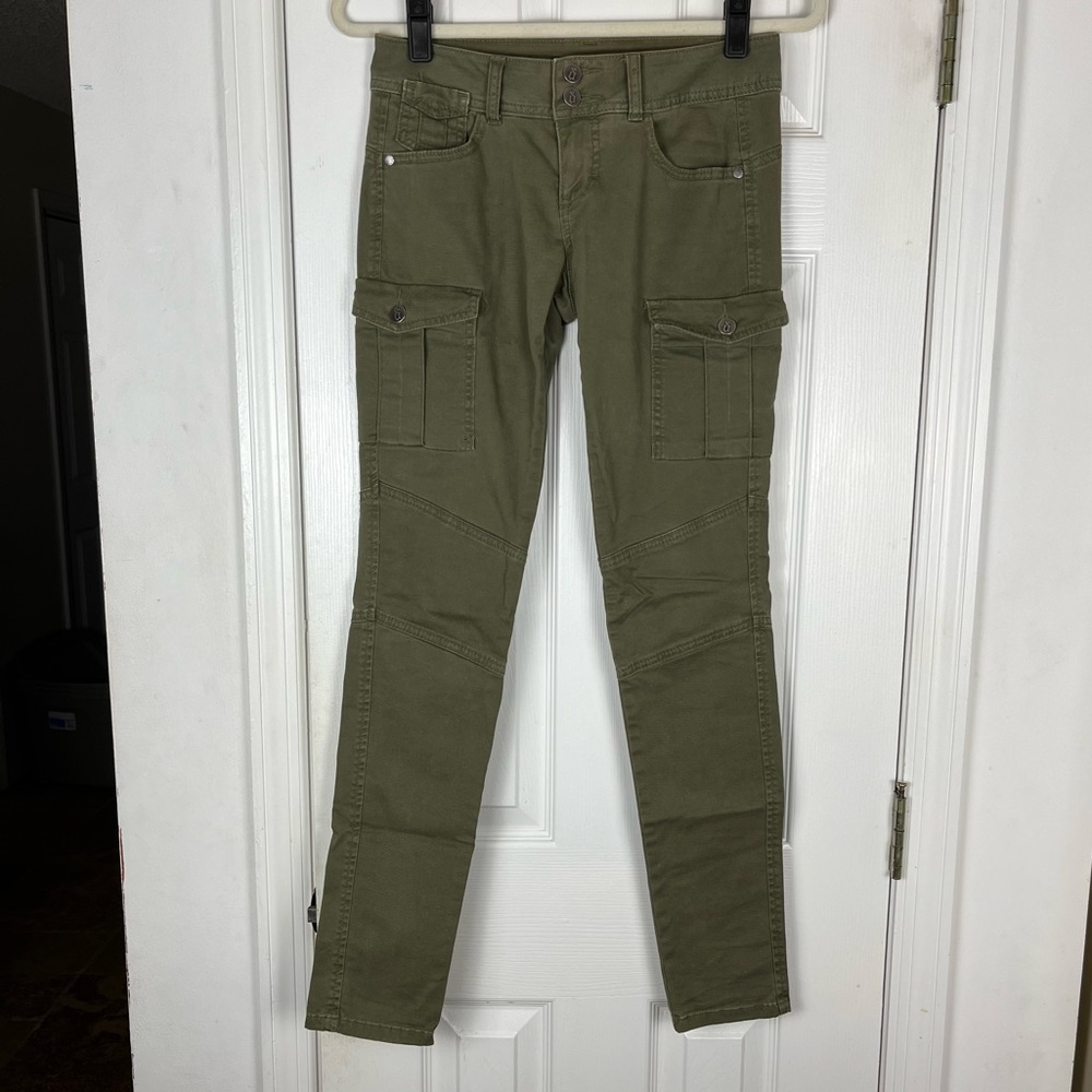 Decree Army Green Super Skinny Cargo Pants